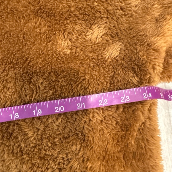Lands End Womens Brown Quarter Zip Teddy Bear Fleece Jacket XL SOFT Pockets - Picture 7 of 10